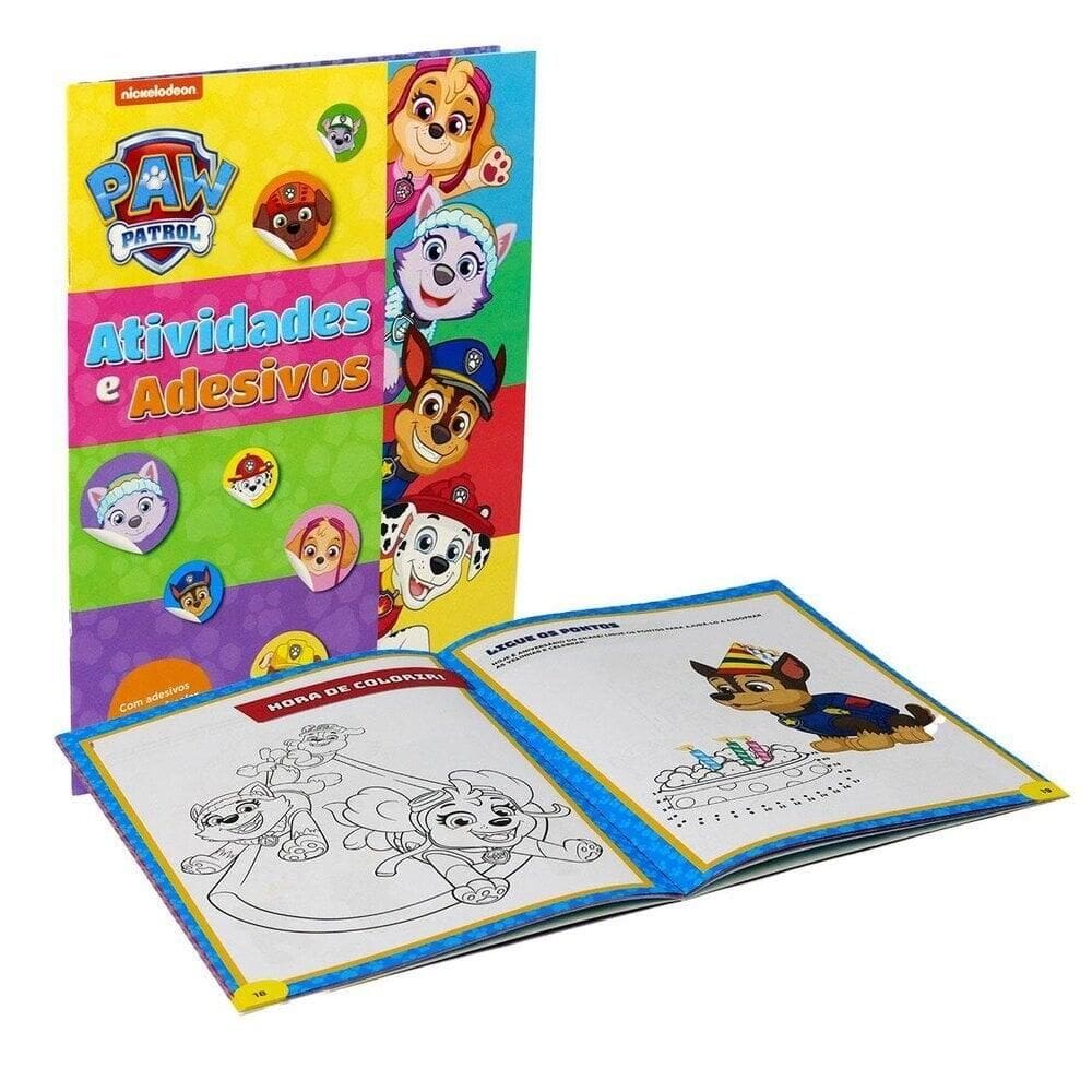 Livro de Atividades com Adesivos Patrulha Canina - Tudo em Caixa