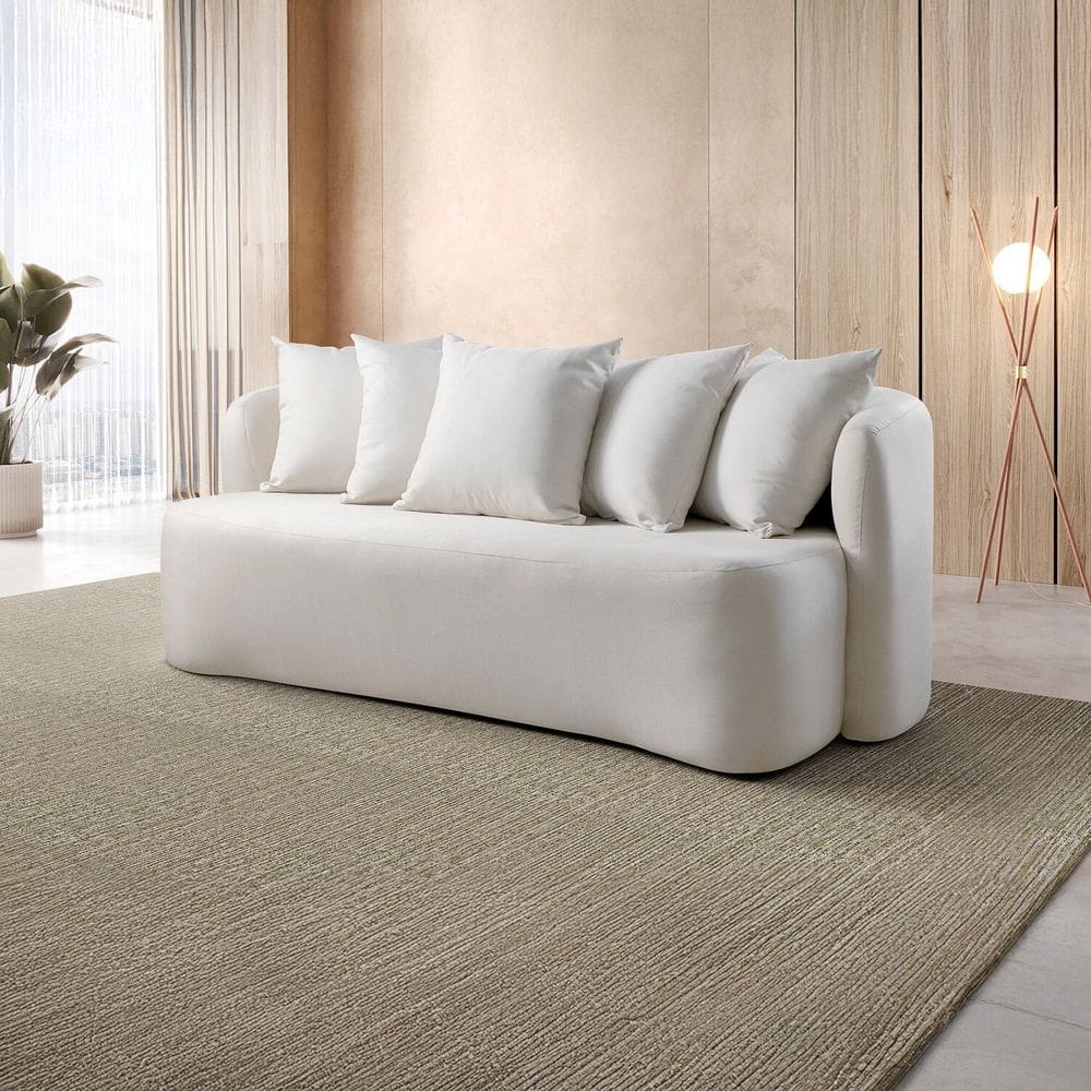 Sofá Curvo Orgânico 3 Lugares Orion Nude