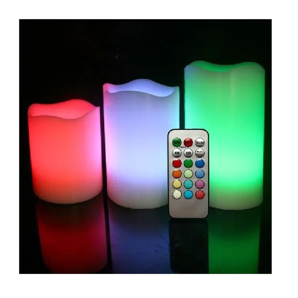 Velas LED com conjunto de controle remoto de 3