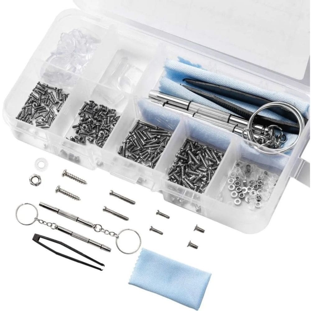 Kit de ferramentas para manutenção e reparo de óculos