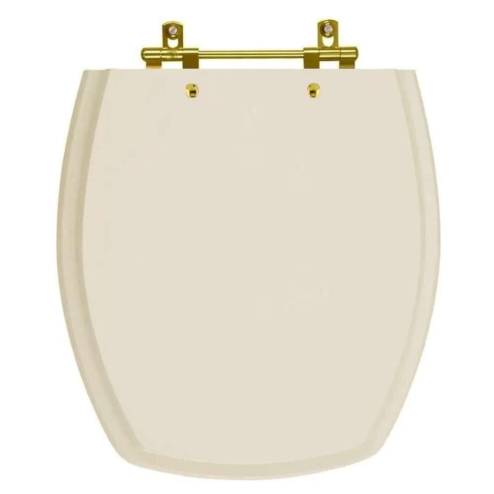 Tampa De Vaso Poliéster Thema Bone Para Bacia Incepa Com Ferragem Dourada
