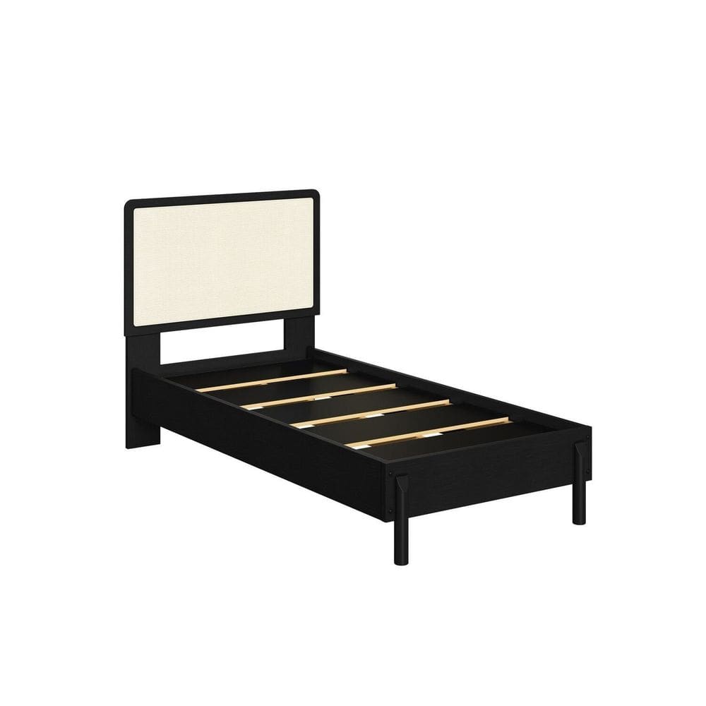 Cama Solteiro com Cabeceira Telada e Pé Madeira Maciça 102cm Oslo