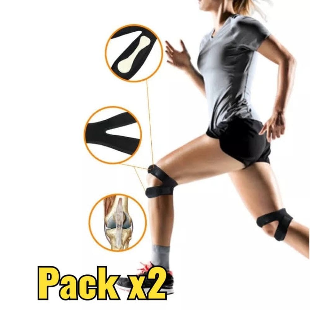 Pacote de suporte de joelho x2 menisquera de neoprene ajustável