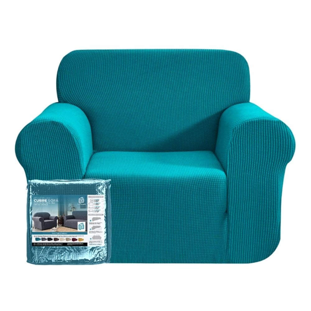 Capa protetora de sofá turquesa, 1 corpo, 90-140 cm, poliéster