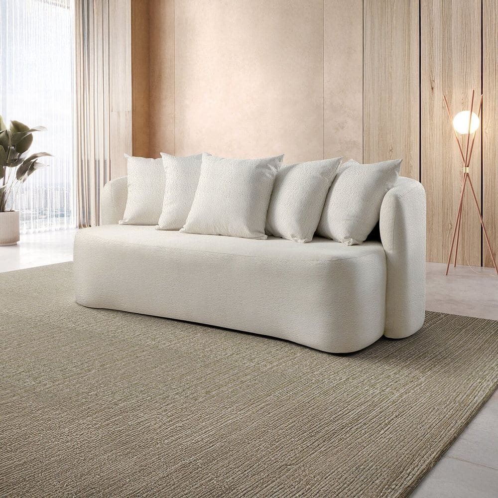 Sofá Curvo Orgânico 3 Lugares Orion Nude