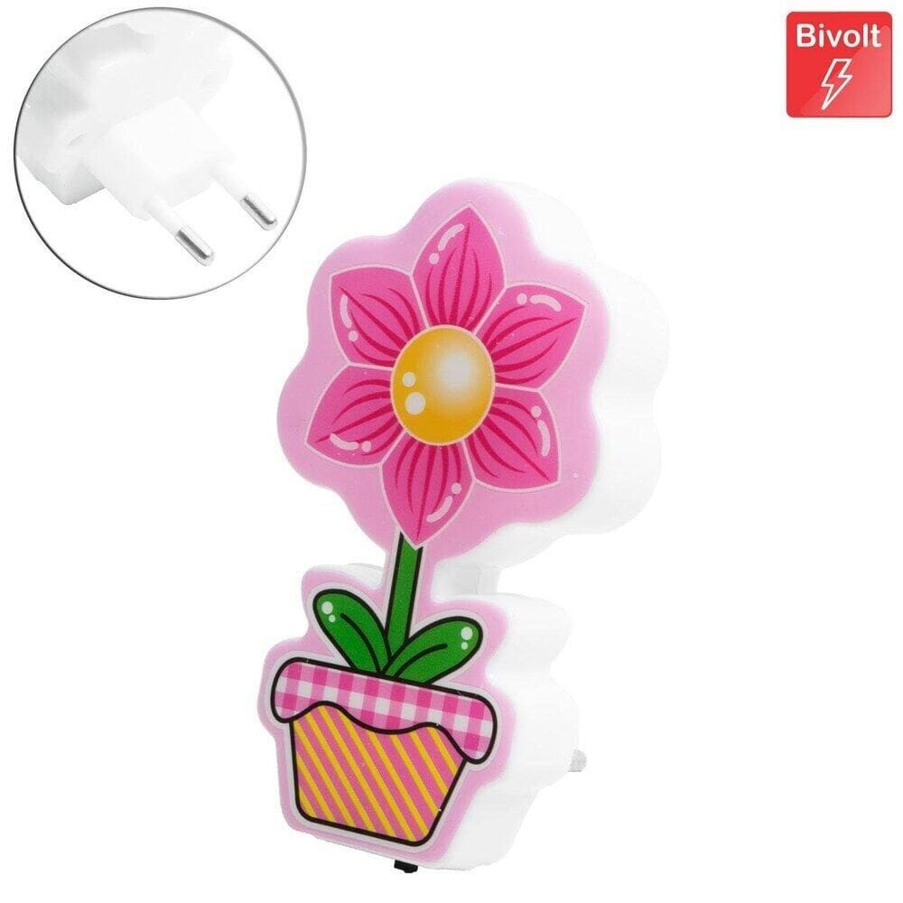 Luminária de Tomada 220V Vaso com Flor - Tudo em Caixa