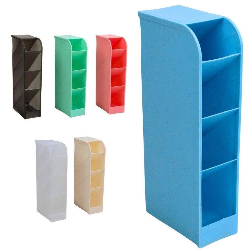 Organizador de Mesa 4 Divisórias Plástico Vertical - Tudo em Caixa