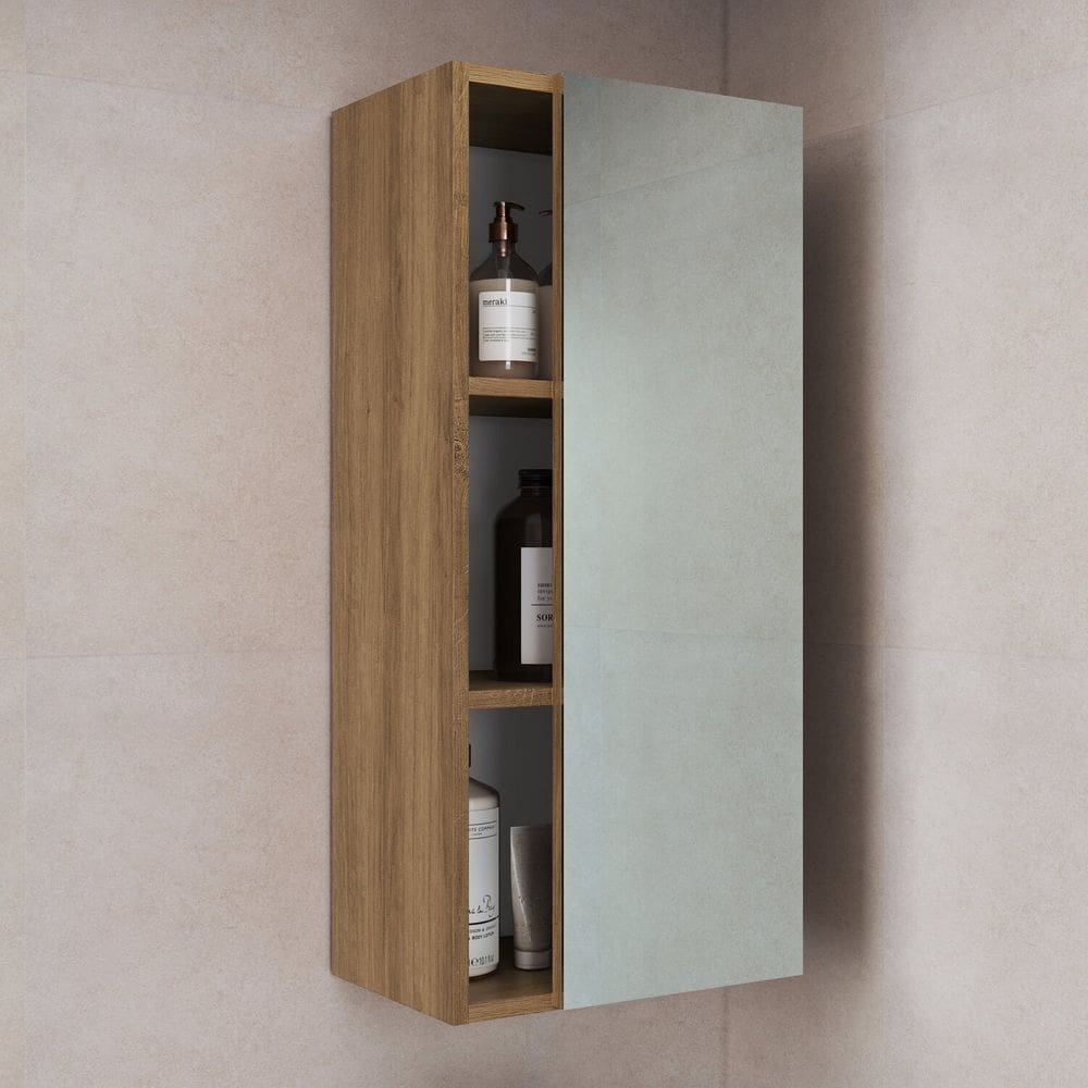 Armário Organizador com 2 Prateleiras e Porta com Espelho Mel