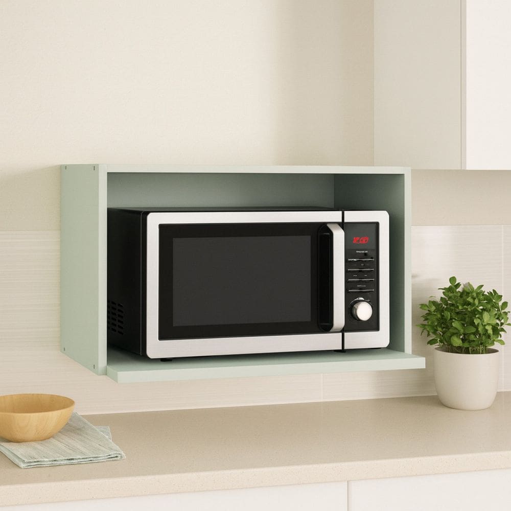 Nicho para Microondas 100% Mdf Iluminata Verde Mint