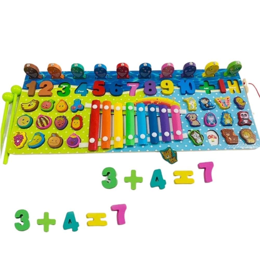 Xilofone de brinquedo Montessori Wood Didactic Children com números