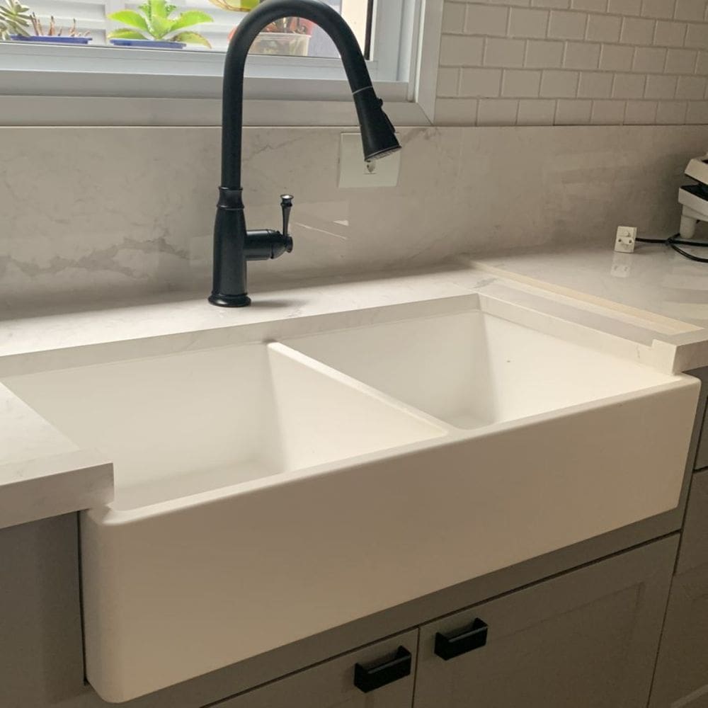 Cuba Cozinha Farm Sink Dupla Padrão 87 Cm Estilo Fazenda Avental