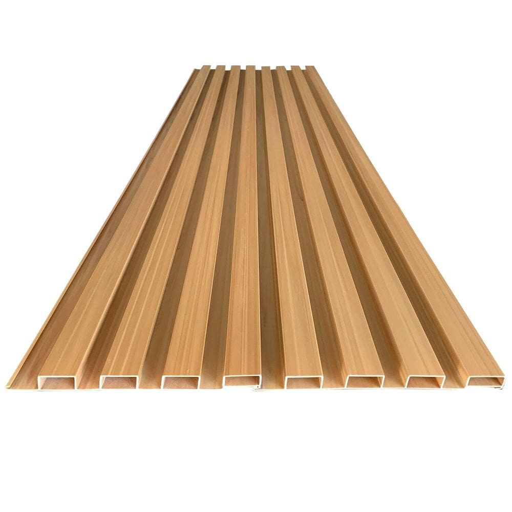 Painel Ripado de Pvc em Placa 100cm X 15cm 7 Placas = 1m² com 2 Acabamentos em L de 105cm Bariri - caixa com 7 Unidade - Laranja