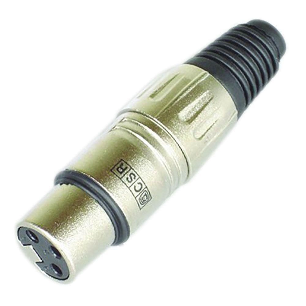 Conector Canon Femea Csr Q-214 Niquel Pe Borracha