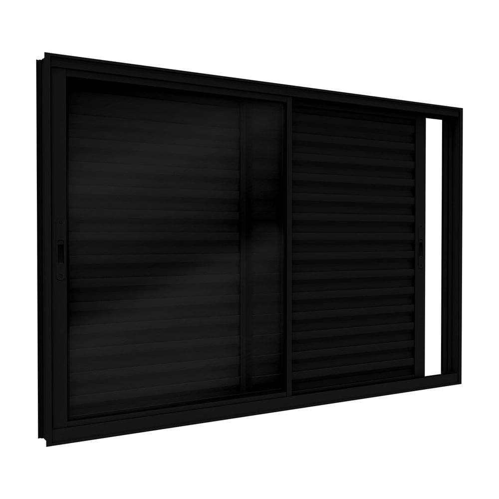 Janela Veneziana de Aluminio de Correr Lateral 100x120cm Lucasa Ideale Preto