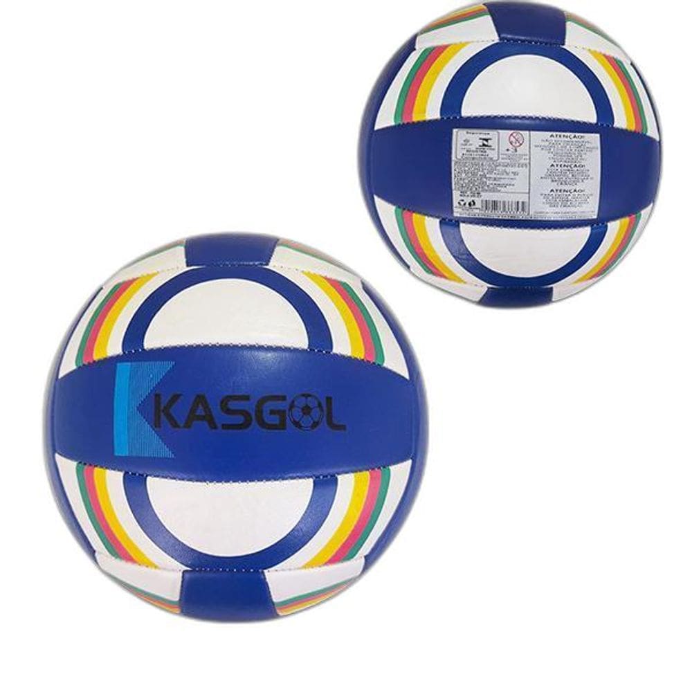 Bola De Voleibol Azul Colorida Tamanho Oficial Quadra/Praia