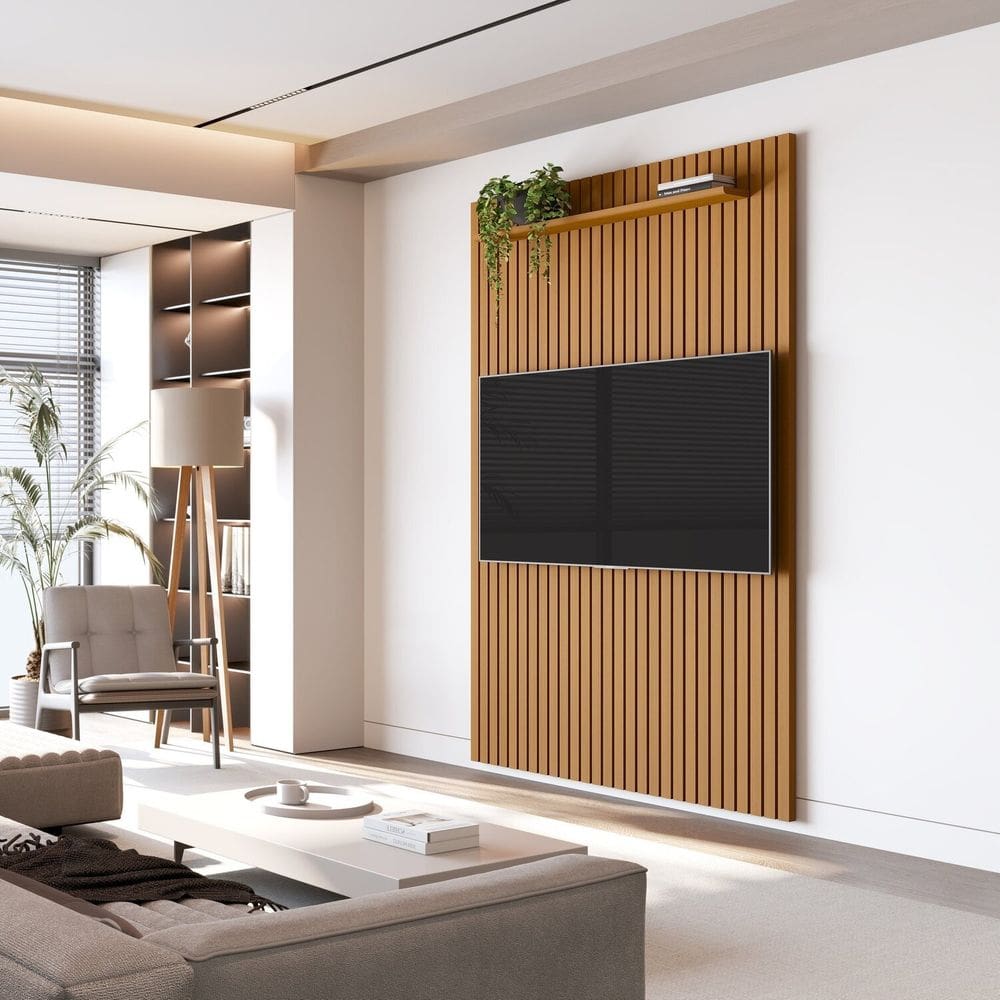 Painel para Tv 55 Polegadas Ripado Arbo 1.40 Cedro