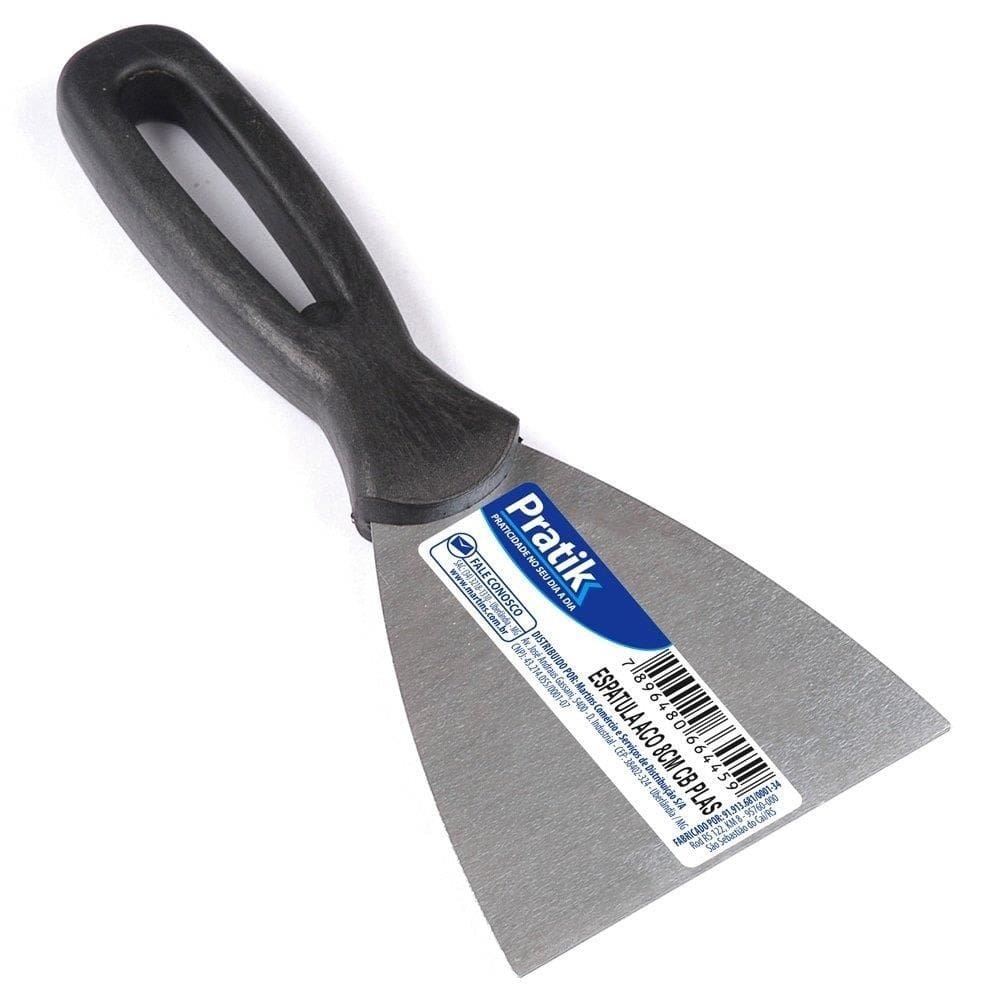 Espátula Pratik Aço Temperado Cabo Plástico 8cm - Embalagem com 12 Unidades