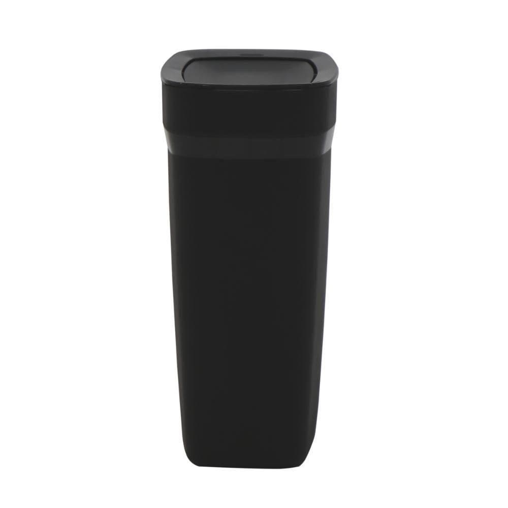 Lixeira Tramontina Compact Em Polipropileno Preto Com Tampa Basculante 10,5 L