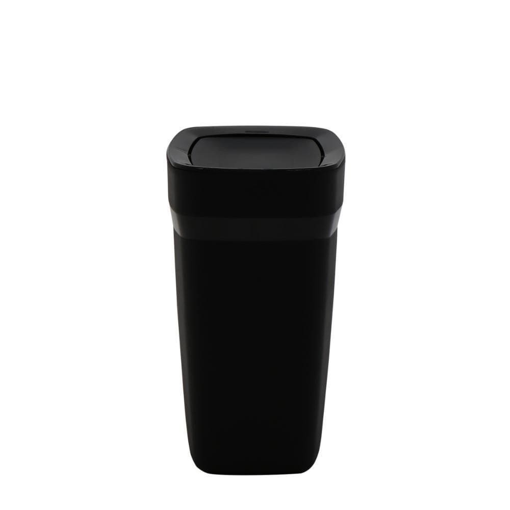 Lixeira Tramontina Compact Em Polipropileno Preto Com Tampa Basculante 8,5 L