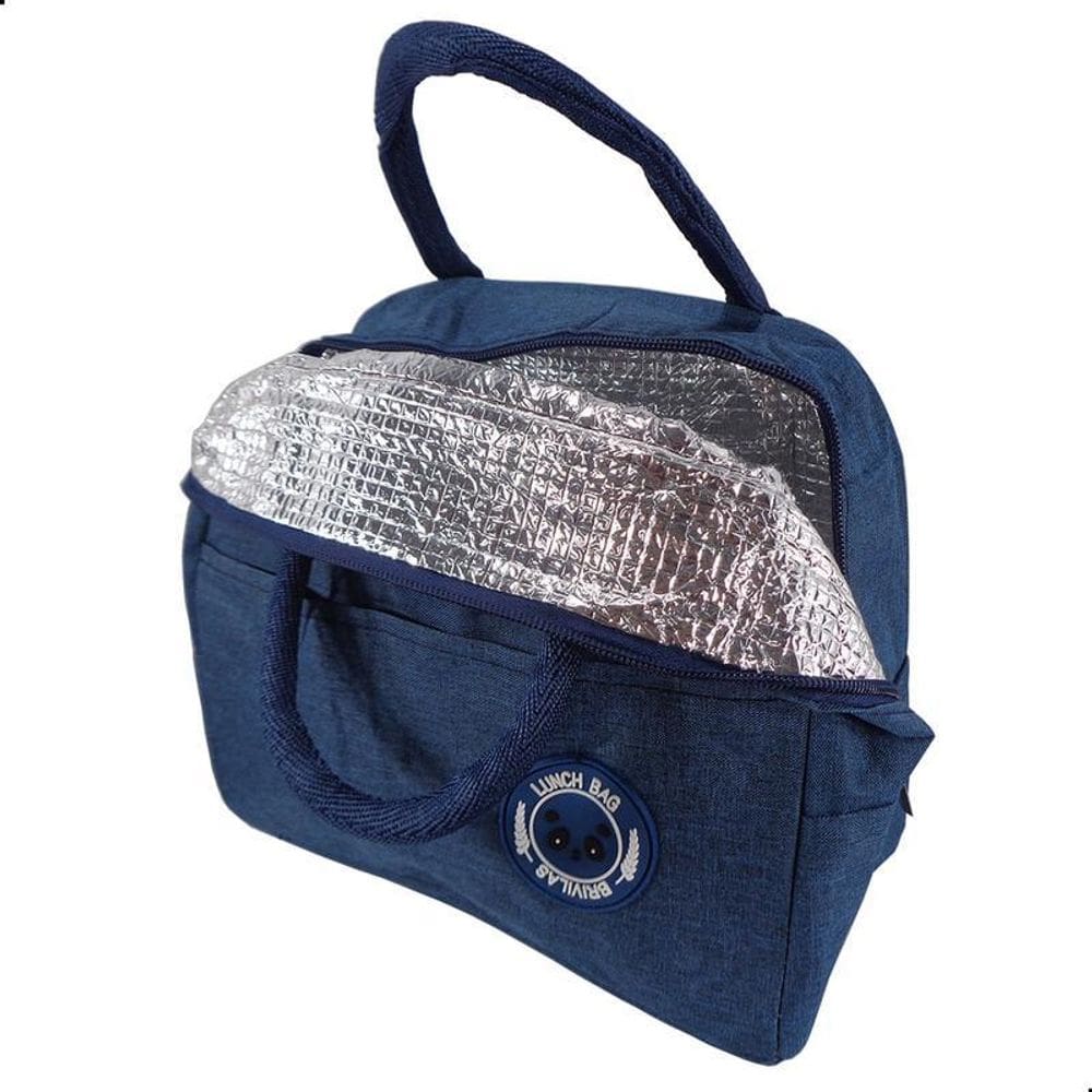 Bolsa Térmica Fitness Marmita Viagem Necessaire Azul