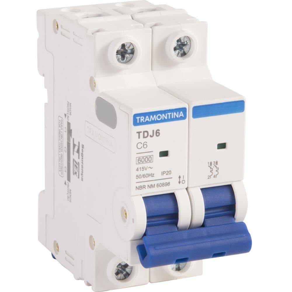 Minidisjuntor Tdj6ka 2 P 6 A Curva C Tramontina