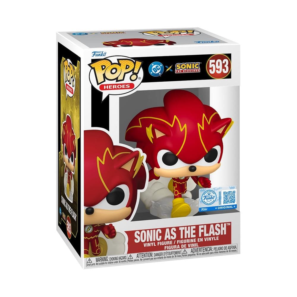 Funko Pop! Boneco de vinil Heroes Sonic as The Flash de 9,5 cm