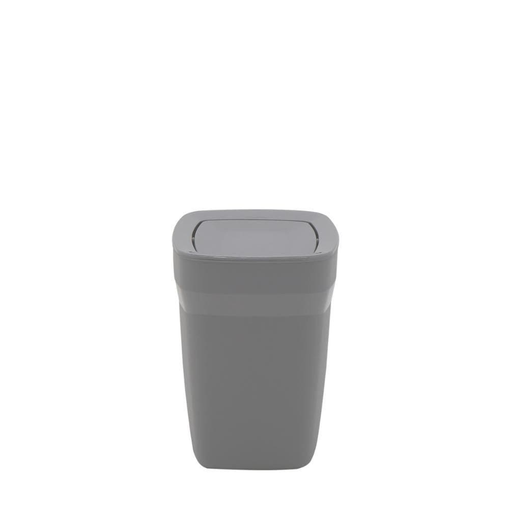 Lixeira Tramontina Compact Em Polipropileno Cinza Com Tampa Basculante 6,5 L