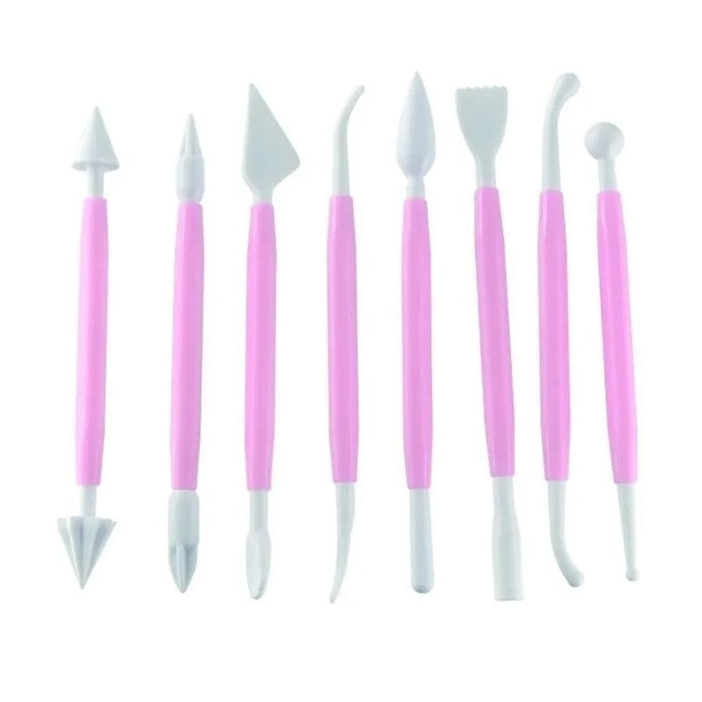 Conjunto de ferramentas de modelagem para moldagem de massa de fondant (8 unidades)