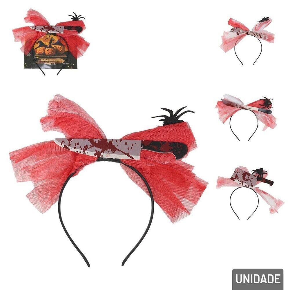 Tiara Halloween Figuras com Gaze Sangue - Tudo em Caixa