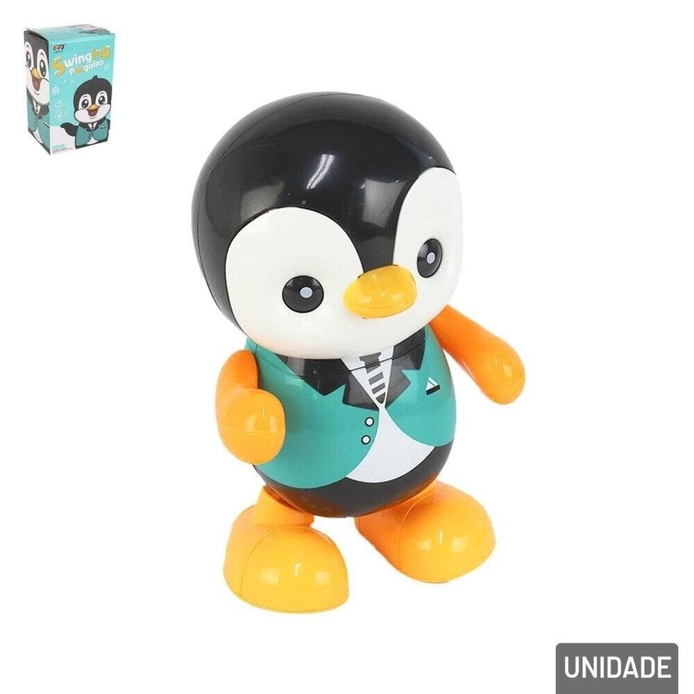 Pinguim à Pilha com LUZ e Músicas Dançarino - Tudo em Caixa