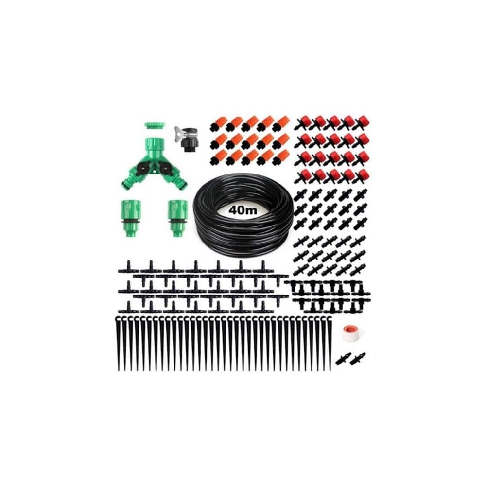 Kit de irrigação com sistema de gotejamento automático de 40 m com 158 unidades