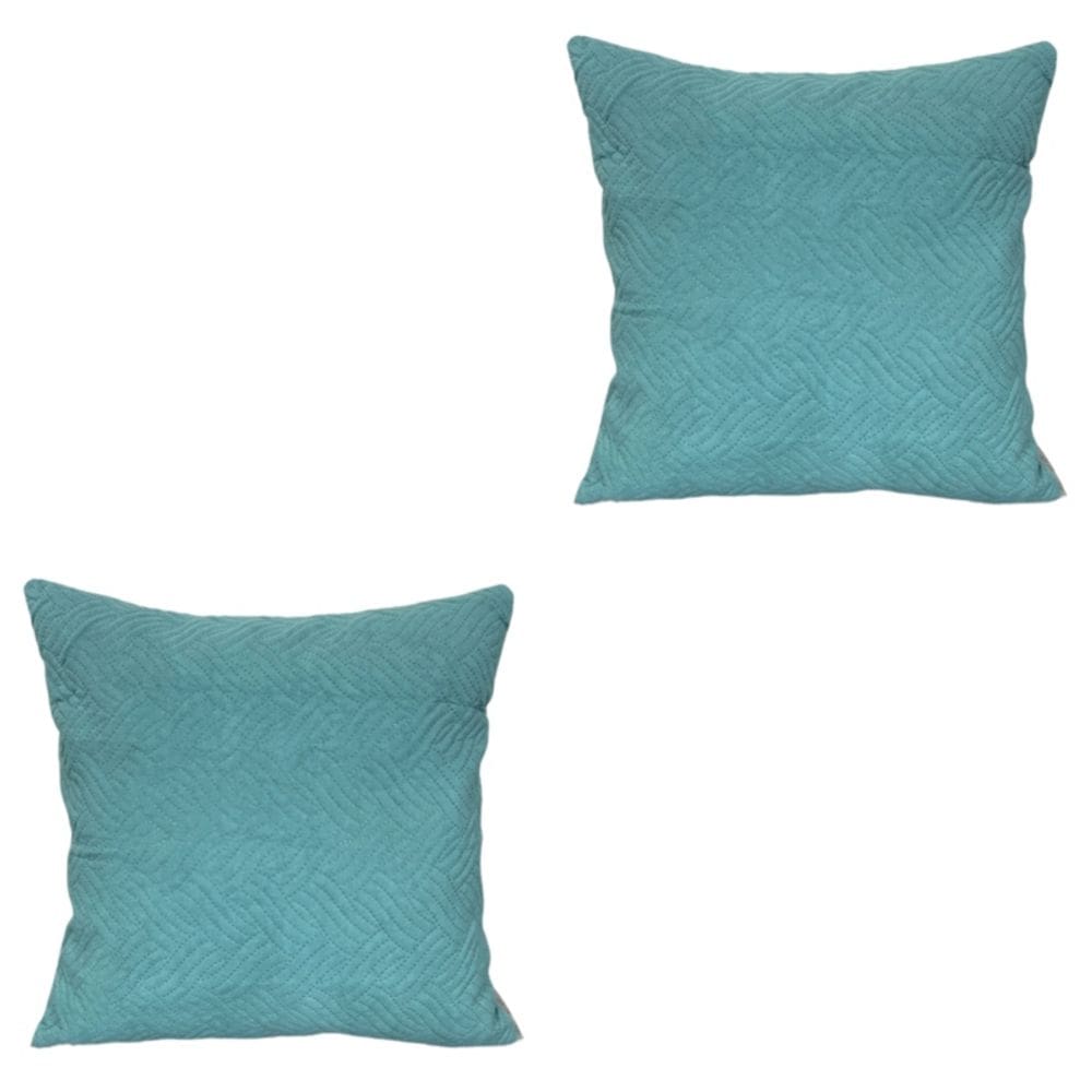 Pacote de capas de almofada: 2 almofadas de pelúcia acolchoadas, 45 x 45 cm, turquesa
