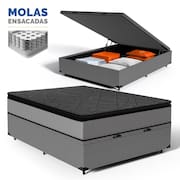 Cama Box Baú com Colchão de Molas Ensacadas Pillow Top UmaFlex Vitta Casal 138cm