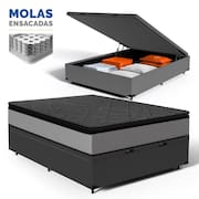 Cama Box Baú com Colchão de Molas Ensacadas Pillow Top UmaFlex Vitta Casal 138cm