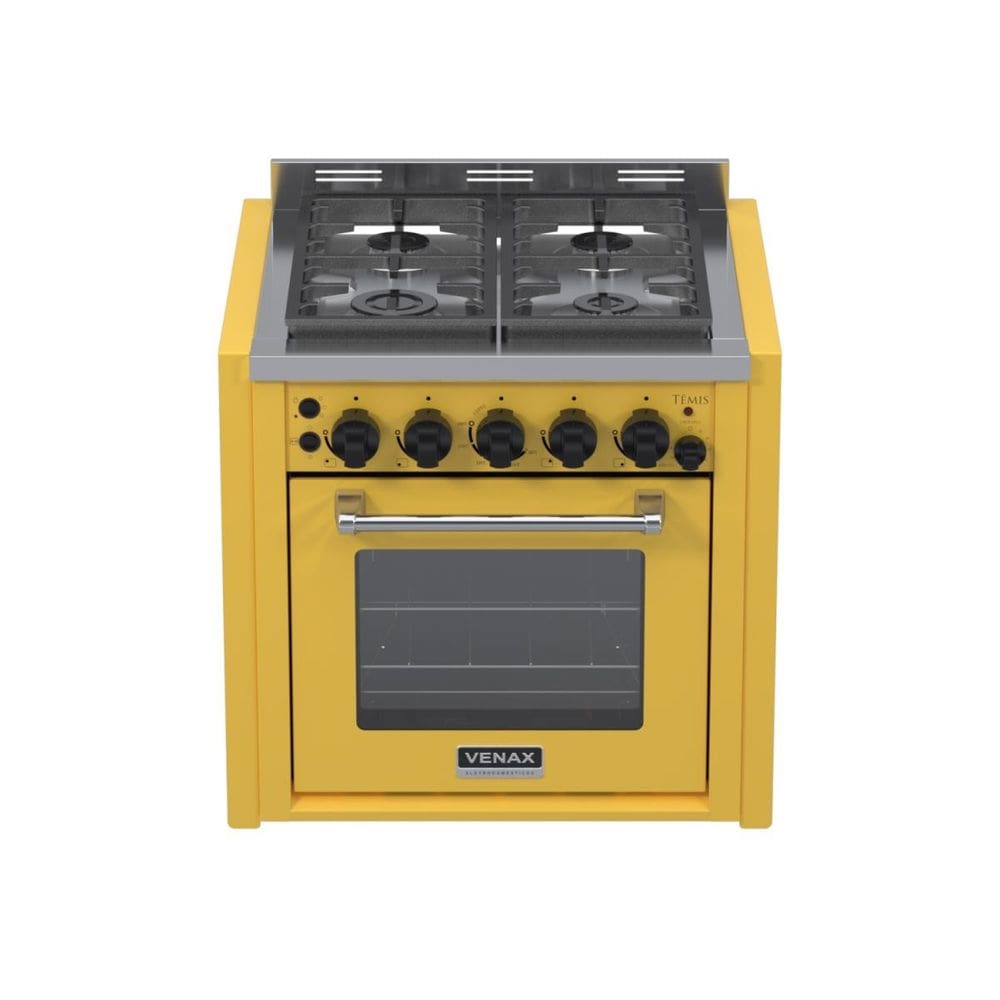 Fogao de Embutir 4 Bocas Venax Temis Amarelo Gas Glp