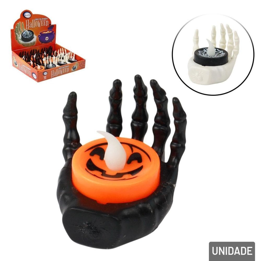 Vela de Halloween Mão de LED - Tudo em Caixa