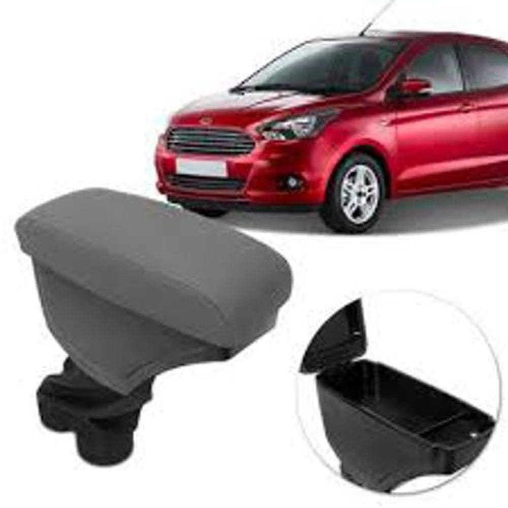 Apoio De Braço Fiat Argo...Tecido Preto C/Costura Branca