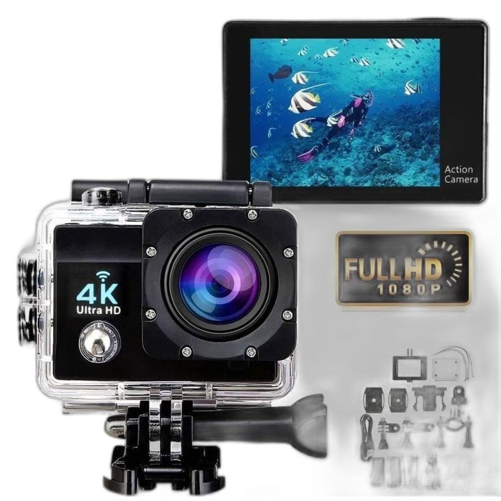 Camera Filmadora Ação 4K Capacete Mergulho Acessorios