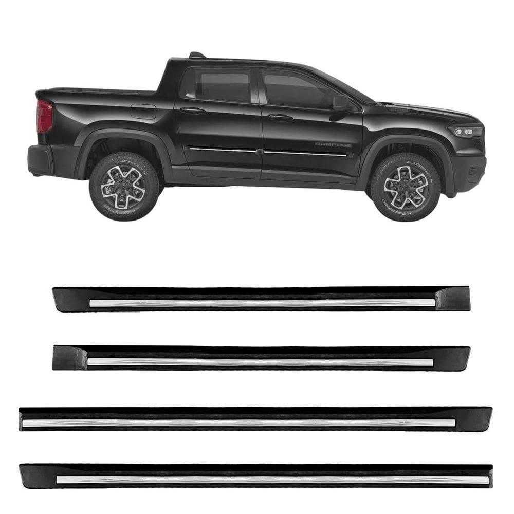 Friso Lateral Novo Rampage 2025 Preto Fosco