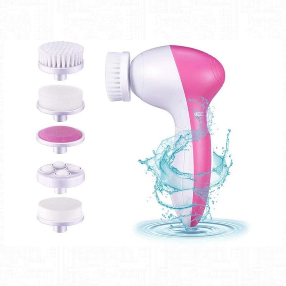 Massageador de limpeza facial Esfoliante facial 5 em 1 com baterias