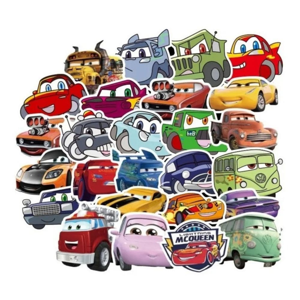 Adesivos, 50 desenhos de carros, etiquetas autoadesivas de 5 a 8 cm