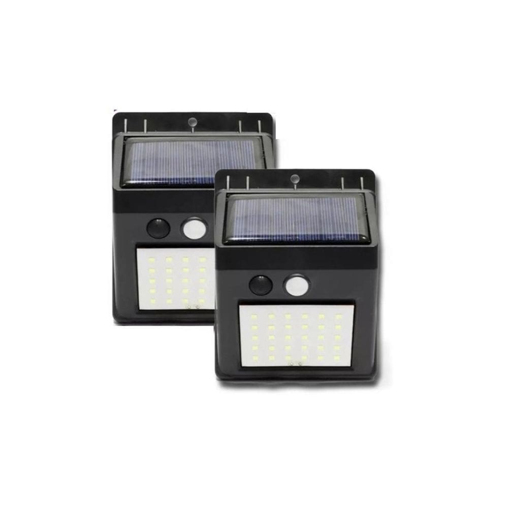 Pacote de holofotes solares x2 20 LED com sensor de movimento IP65