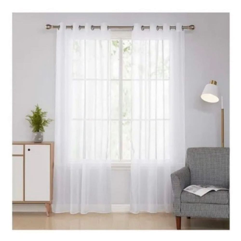 Conjunto de cortinas Veil Visillo 2 peças 1,50 m x 2,20 m com braçadeiras