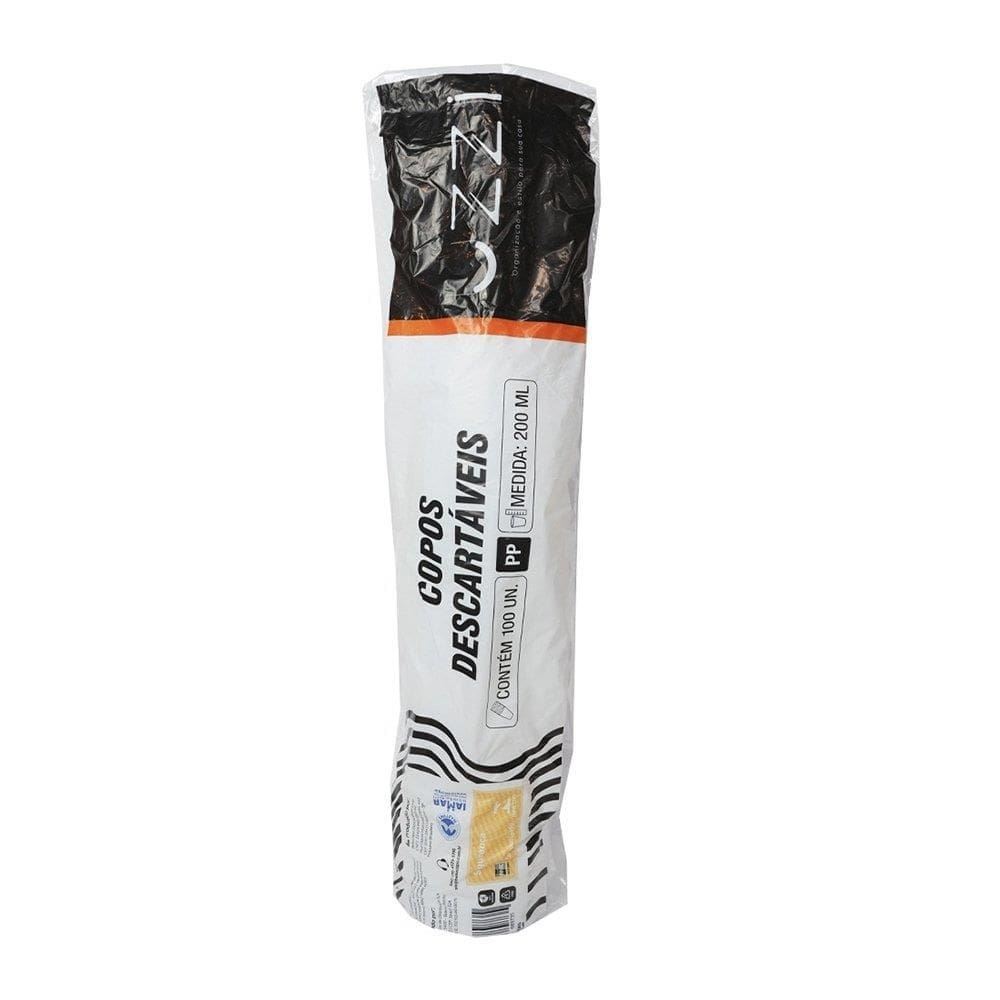 Copo Descartável Uzzi Transparente PP 200ml - 25 Embalagem com 100 Unidades