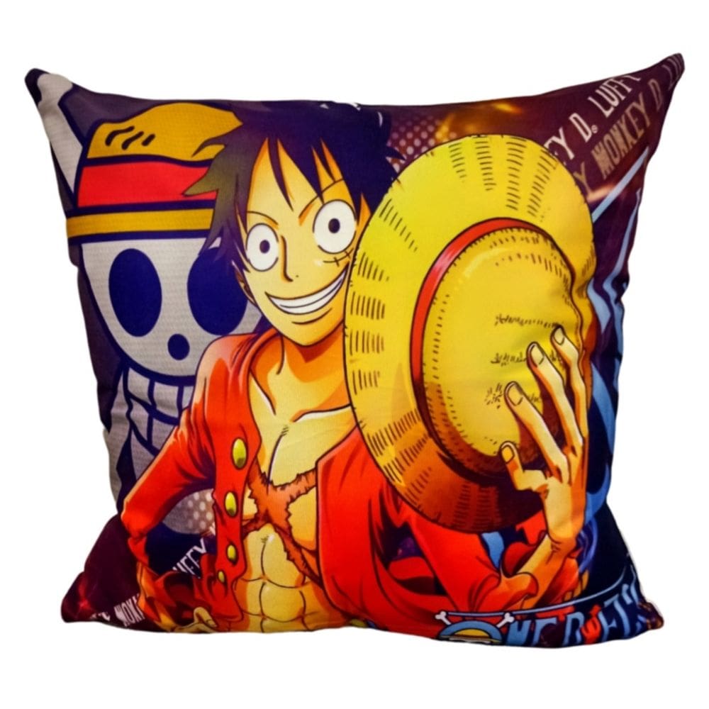 Almofada de pelúcia Luffy Muguiwara 45x45cm com recheio