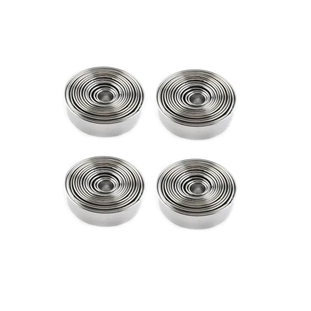 Conjunto de moldes para biscoitos x4 com 14 cortadores de biscoitos circulares 11,7-2,6 cm