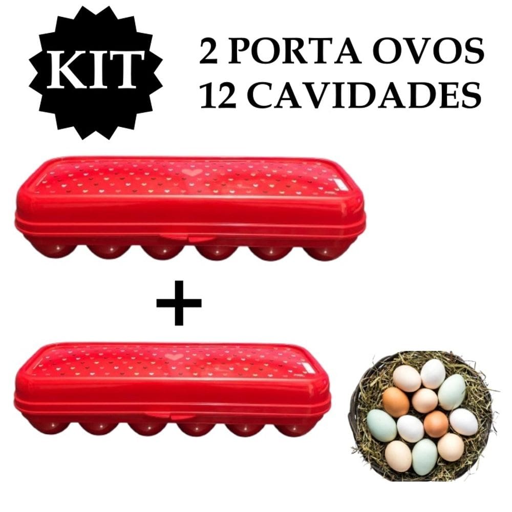 Kit 2 Porta Ovos 12 cavidades Duzia Leve Mais Por Menos