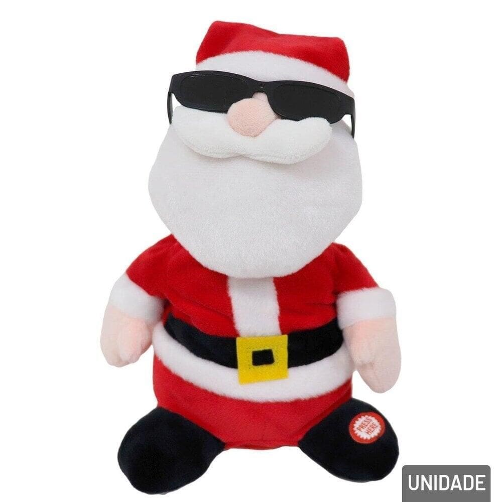 Papai Noel Mecanizado Musical 23cm com Movimentos - Tudo em Caixa