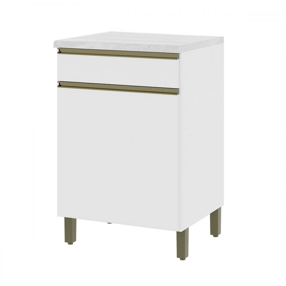 Armário de Cozinha 60 Cm 1 Porta 1 Gaveta 6123.12 Branco - Indékes