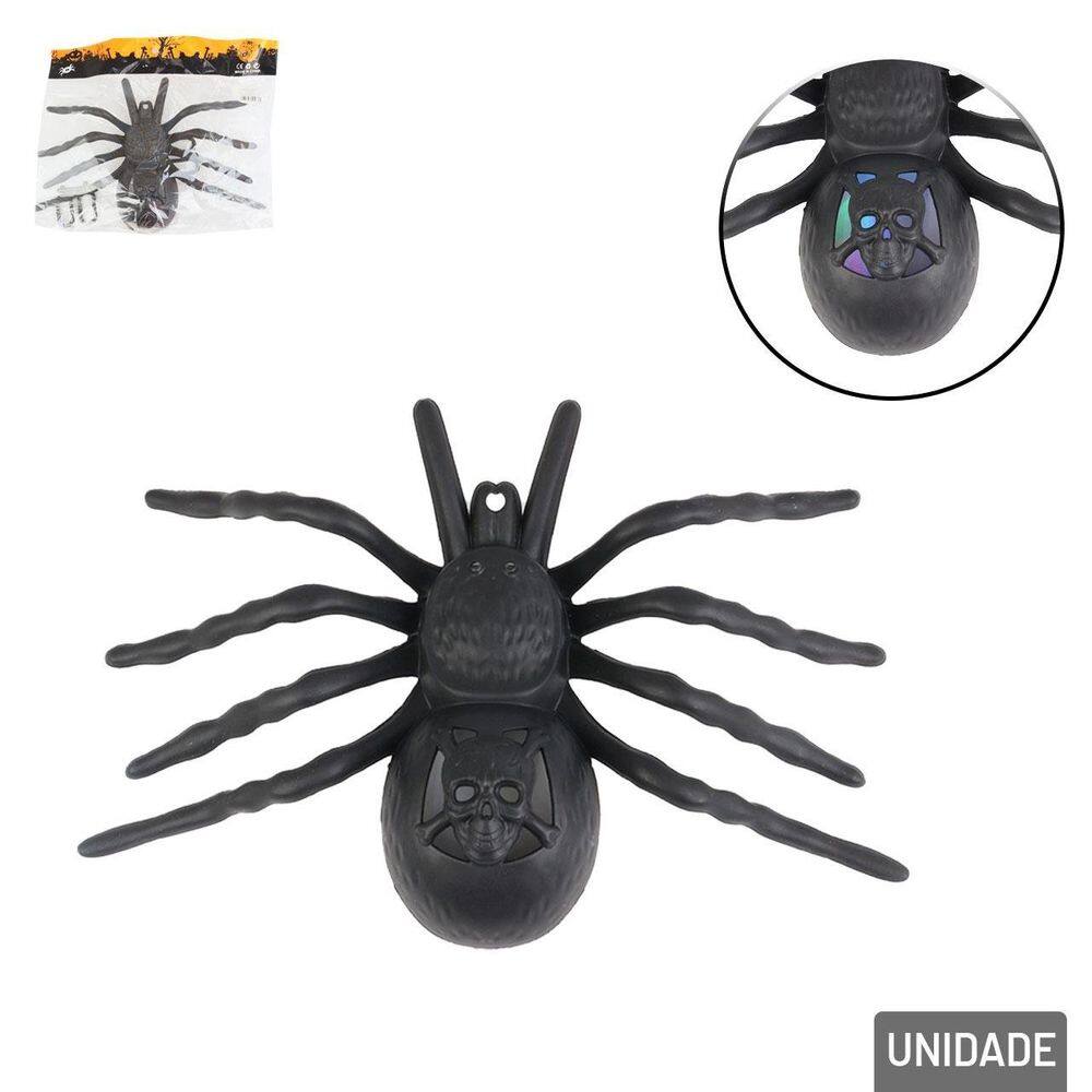 Enfeite Pendente de Halloween Aranha com LUZ Led - Tudo em Caixa